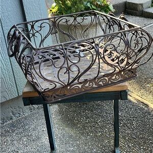 Elegant Brown Metal Basket